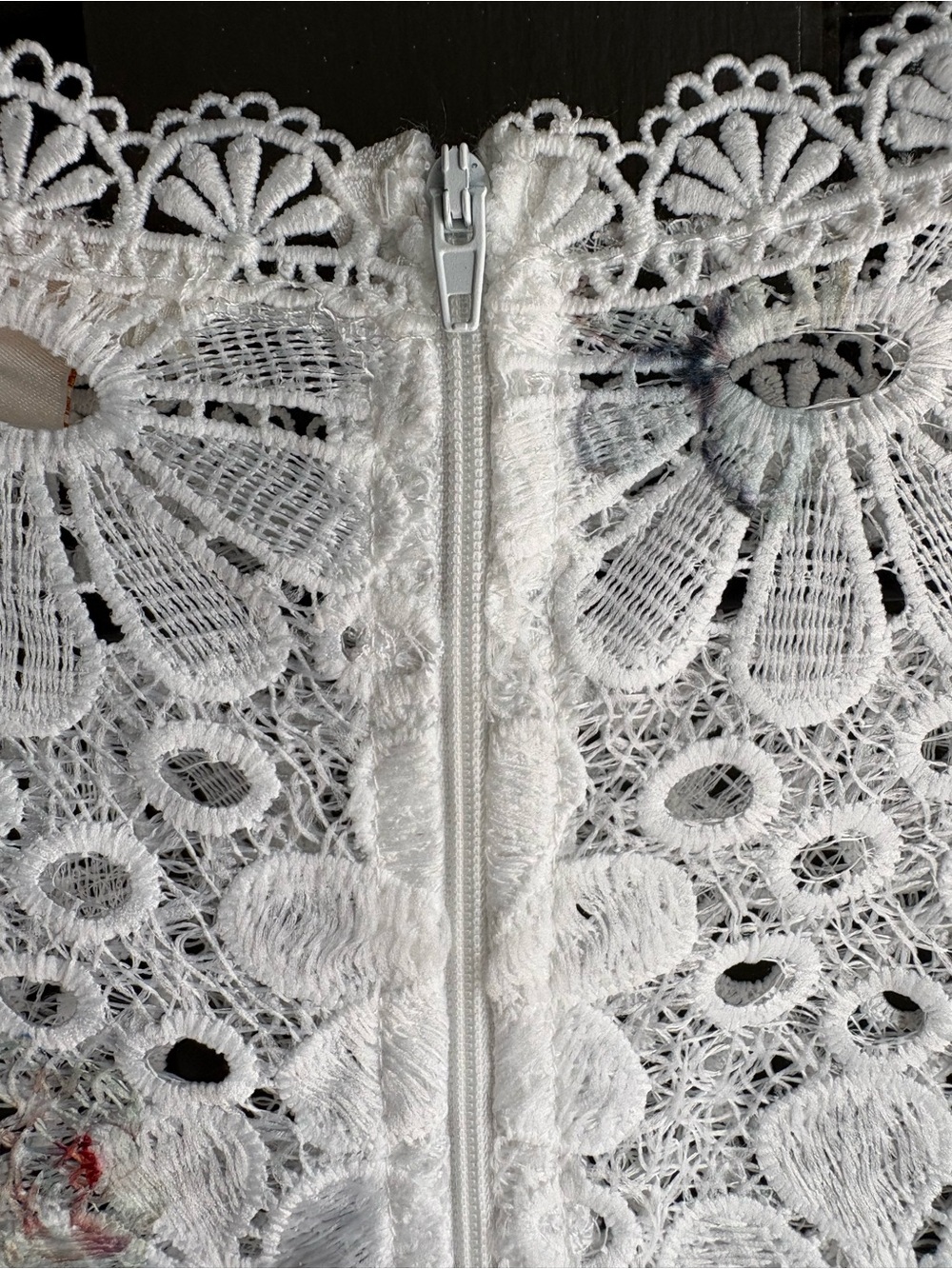 Floral Lace Long-Sleeve Top - White with Multicolor Floral - Picture 5 of 8